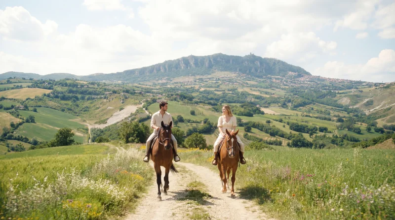 Passeggiata a cavallo con vista su San Marino