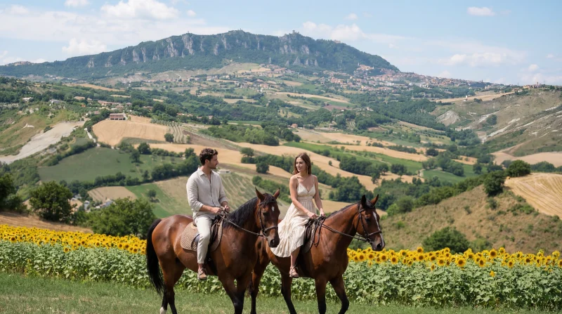 Passeggiata a cavallo con vista su San Marino