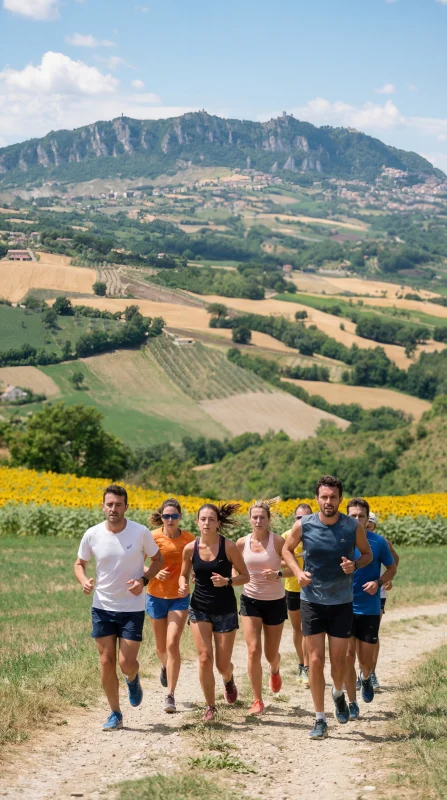 Corsa nell’entroterra Romagnolo con vista su San Marino