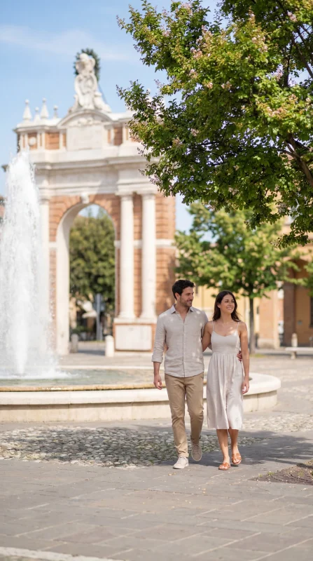 Passeggiata di coppia all’Arco Ganganelli a Santarcangelo di Romagna