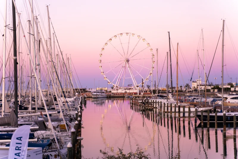 Tramonto sulla Darsena di Rimini con Ruota Panoramica