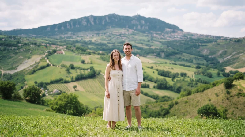 Panorama sulle colline romagnole con vista su San Marino