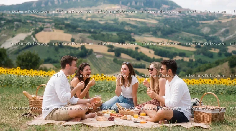 Picnic tra Girasoli e Vigneti nelle Colline Romagnole