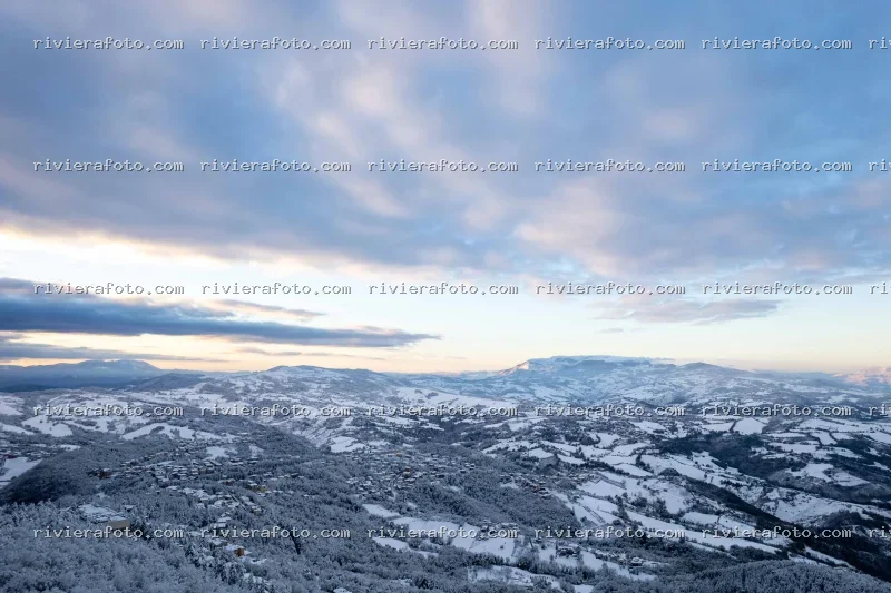 Panorama Invernale su San Marino e l’entroterra Romagnolo