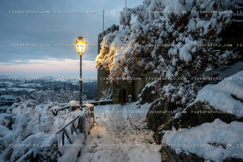 San Marino Invernale al Crepuscolo