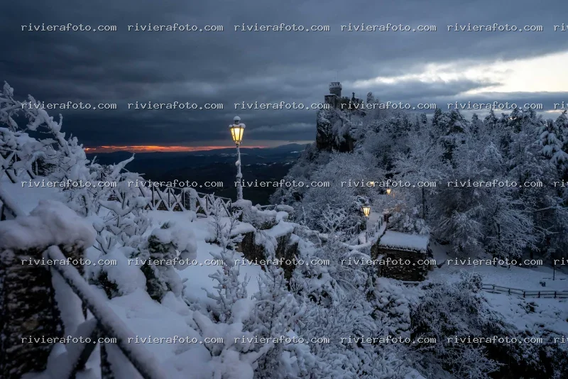 Tramonto Invernale sulla Seconda Torre di San Marino