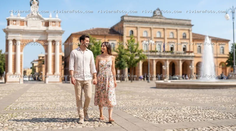 Passeggiata nel centro storico di Santarcangelo di Romagna con l’Arco Ganganelli