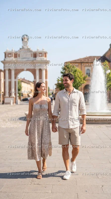 Passeggiata in Piazza Ganganelli a Santarcangelo di Romagna