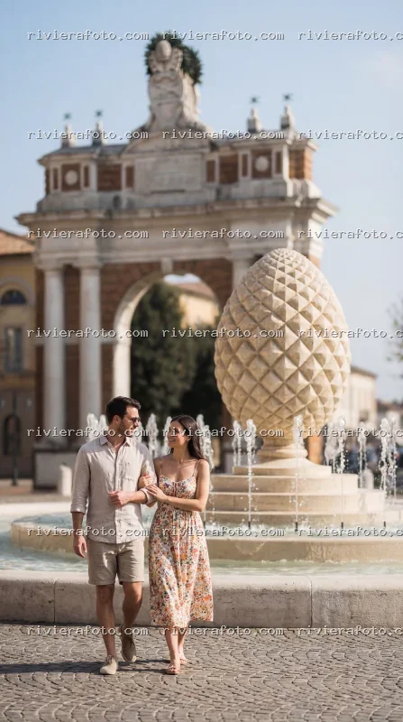 Arco Ganganelli e fontana a Santarcangelo di Romagna
