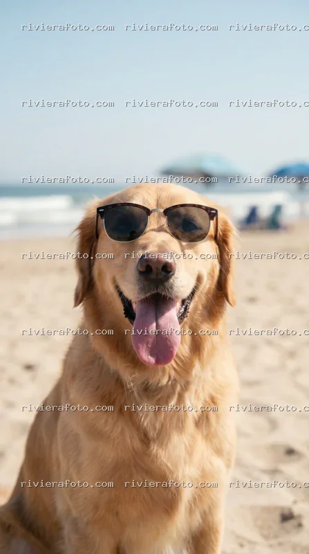 Relax estivo sulla spiaggia della Riviera Romagnola con un Golden Retriever