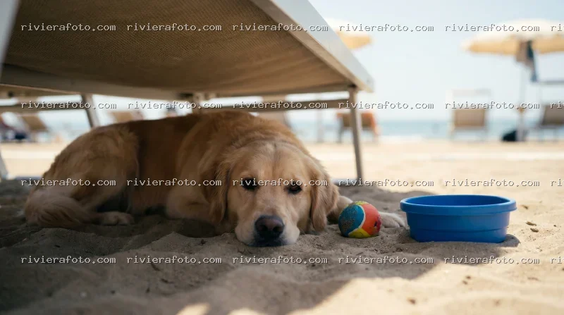 Rimini: Relax in spiaggia con un Golden Retriever sulla Riviera Romagnola.