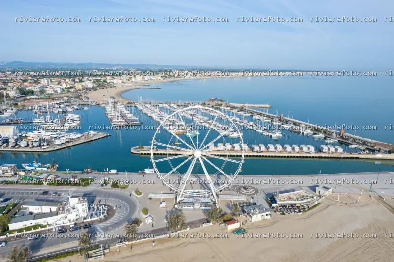 Veduta Aerea della Darsena e Ruota Panoramica di Rimini