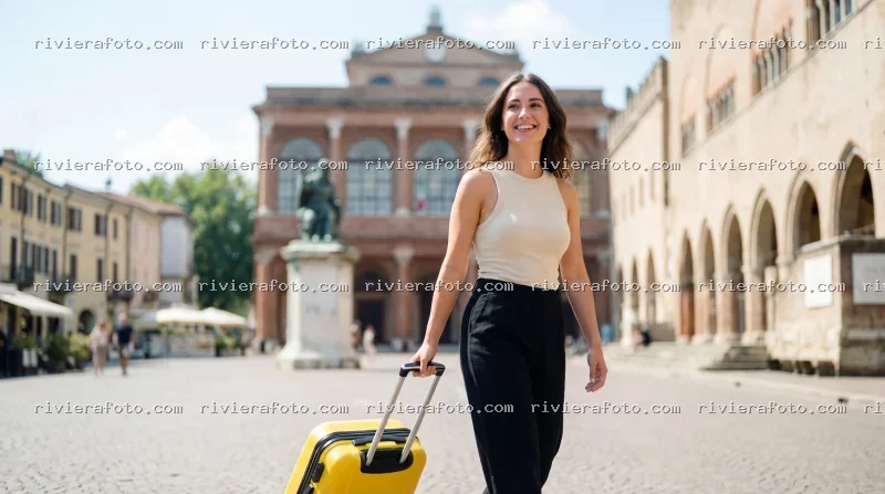 Turista nel cuore storico di Rimini