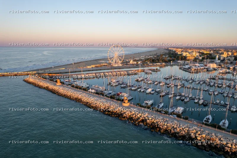 Tramonto sul Porto di Rimini con Ruota Panoramica