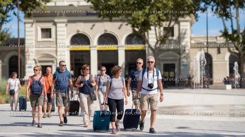 Turisti in arrivo alla Stazione di Rimini