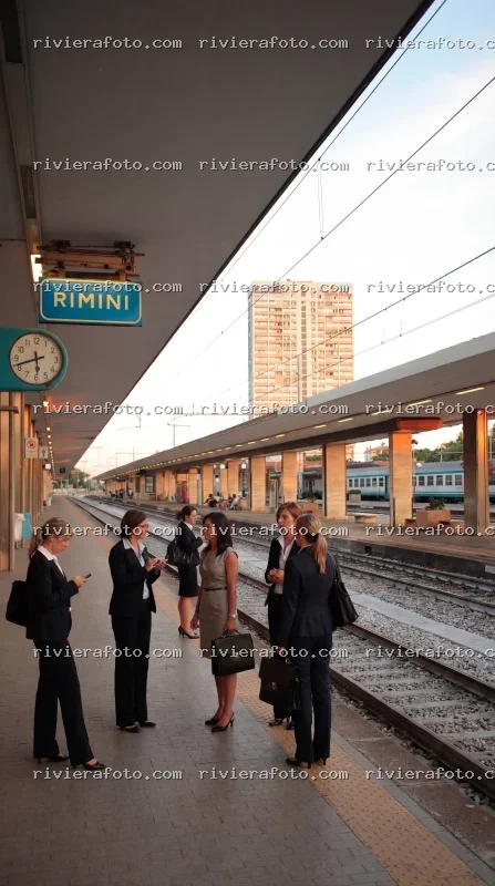 Stazione di Rimini al tramonto