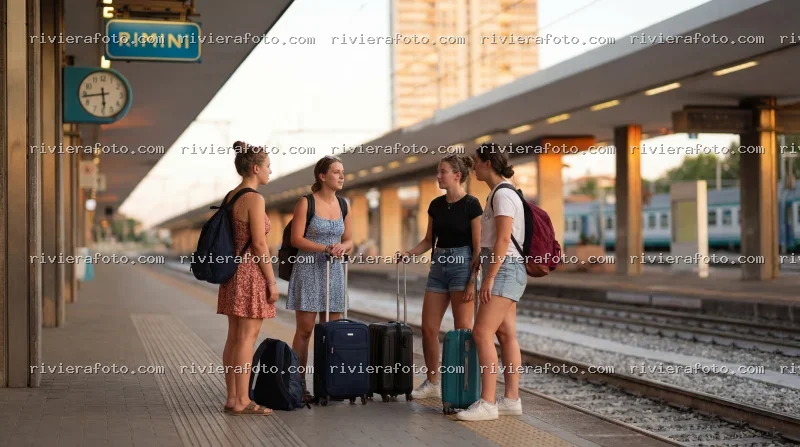 Viaggiatrici alla Stazione Ferroviaria di Rimini
