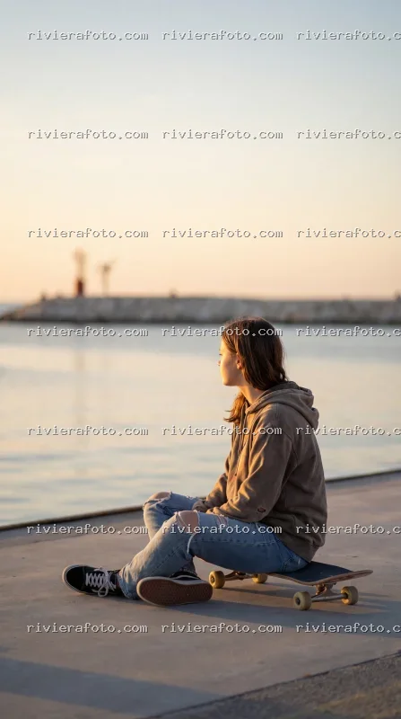 Momento di relax sulla banchina di Rimini, sulla Riviera Romagnola