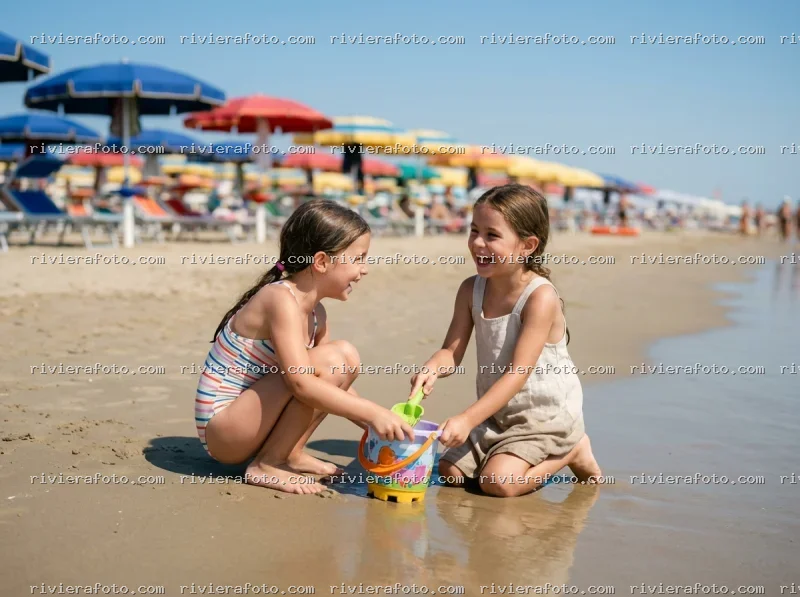 Divertimento estivo in spiaggia per famiglie a Rimini sulla Riviera Romagnola