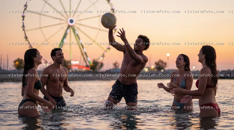 Gioia e divertimento al tramonto sulla Riviera Romagnola con la ruota panoramica di Rimini