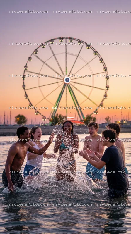 Divertimento serale in spiaggia con Ruota Panoramica a Rimini
