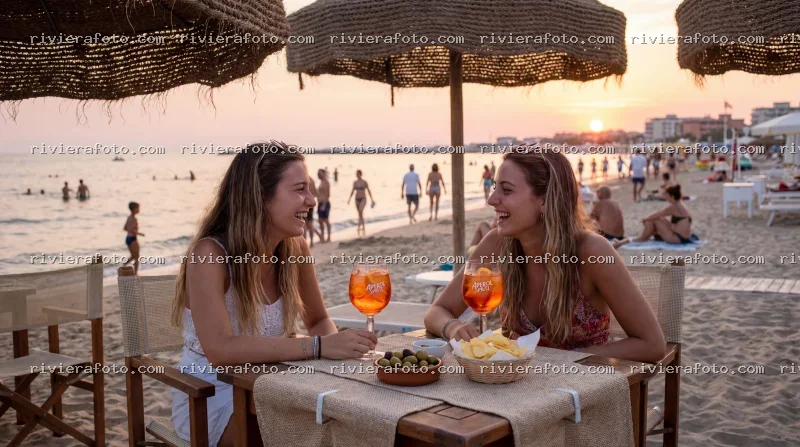 Aperitivo al Tramonto sulla Spiaggia della Riviera Romagnola