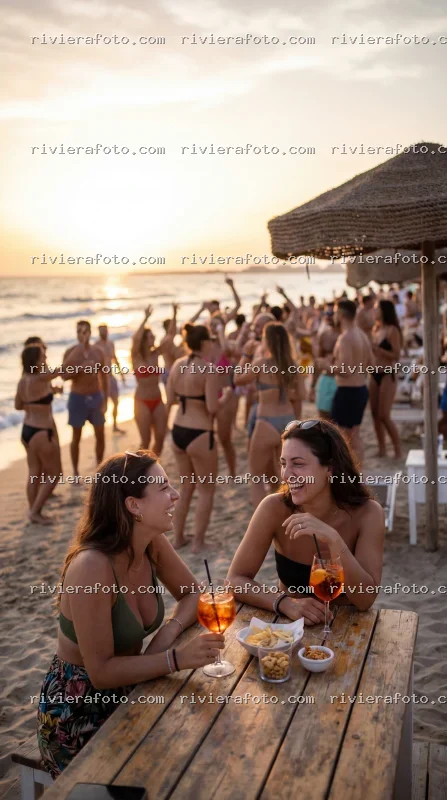 Happy Hour al tramonto sulla spiaggia della Riviera Romagnola