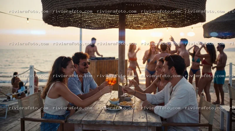 Aperitivo al tramonto e festa in spiaggia sulla Riviera Romagnola
