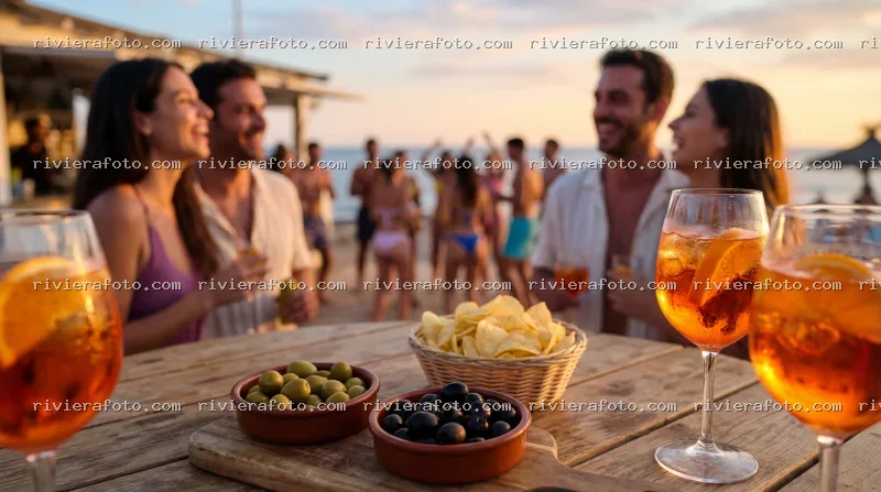 Aperitivo al Tramonto in Spiaggia sulla Riviera Romagnola
