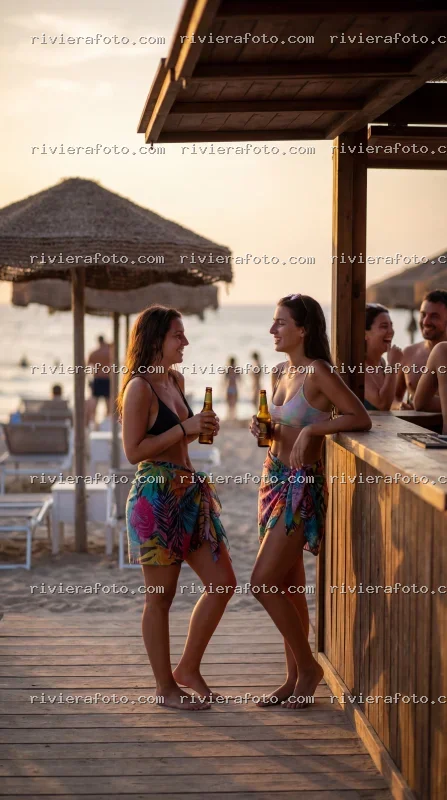Aperitivo al tramonto sulla spiaggia della Riviera Romagnola