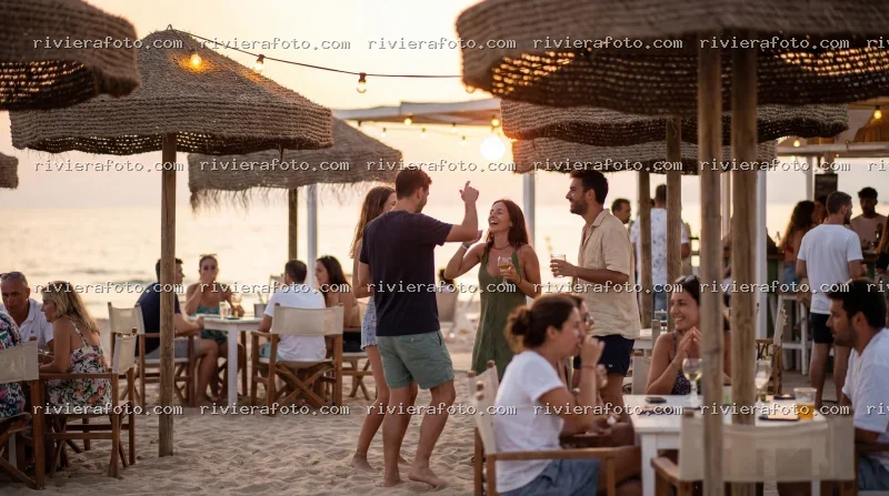 Serata in spiaggia sulla Riviera Romagnola al tramonto