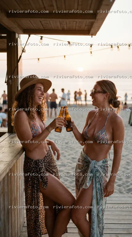 Relax e convivialità al tramonto sulla spiaggia della Riviera Romagnola