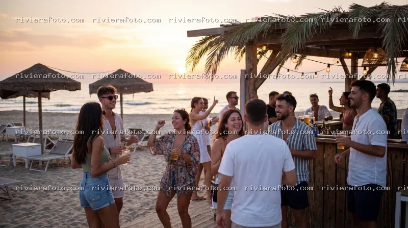 Festa e Happy Hour al Tramonto sulla Spiaggia della Riviera Romagnola
