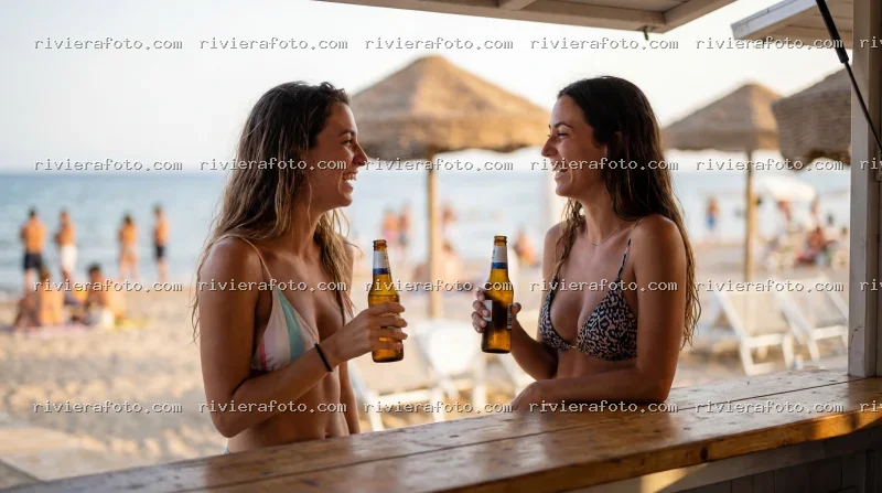 Momento di Relax al Bar in Spiaggia sulla Riviera Romagnola