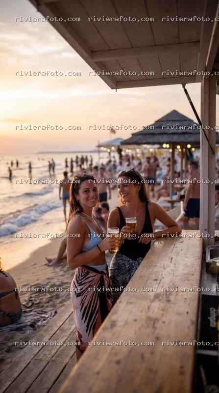 Aperitivo al tramonto in spiaggia sulla Riviera Romagnola