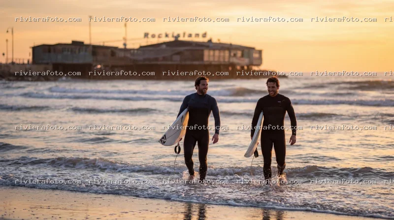 Surf al tramonto al Rockisland di Rimini
