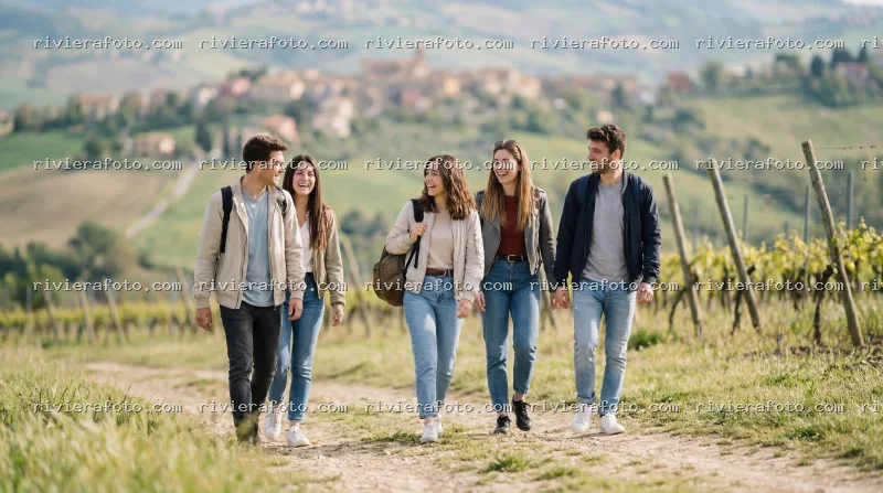 Passeggiata tra i vigneti delle colline romagnole nei pressi di Rimini