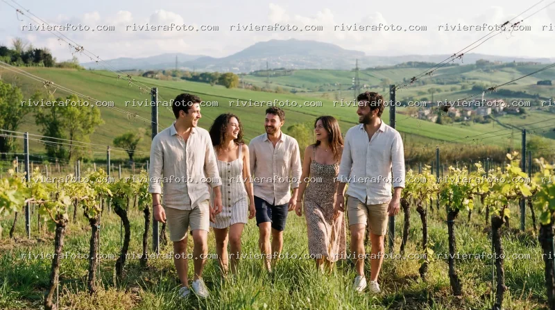 Passeggiata tra i vigneti sulle colline della Riviera Romagnola, vicino a Rimini
