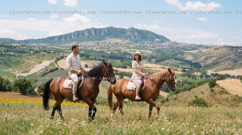 Passeggiata a cavallo nell’entroterra Romagnolo con vista su San Marino